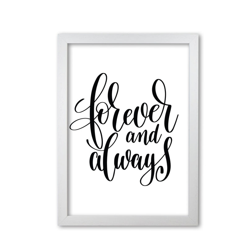 Forever and always modern fine art print, framed typography wall art