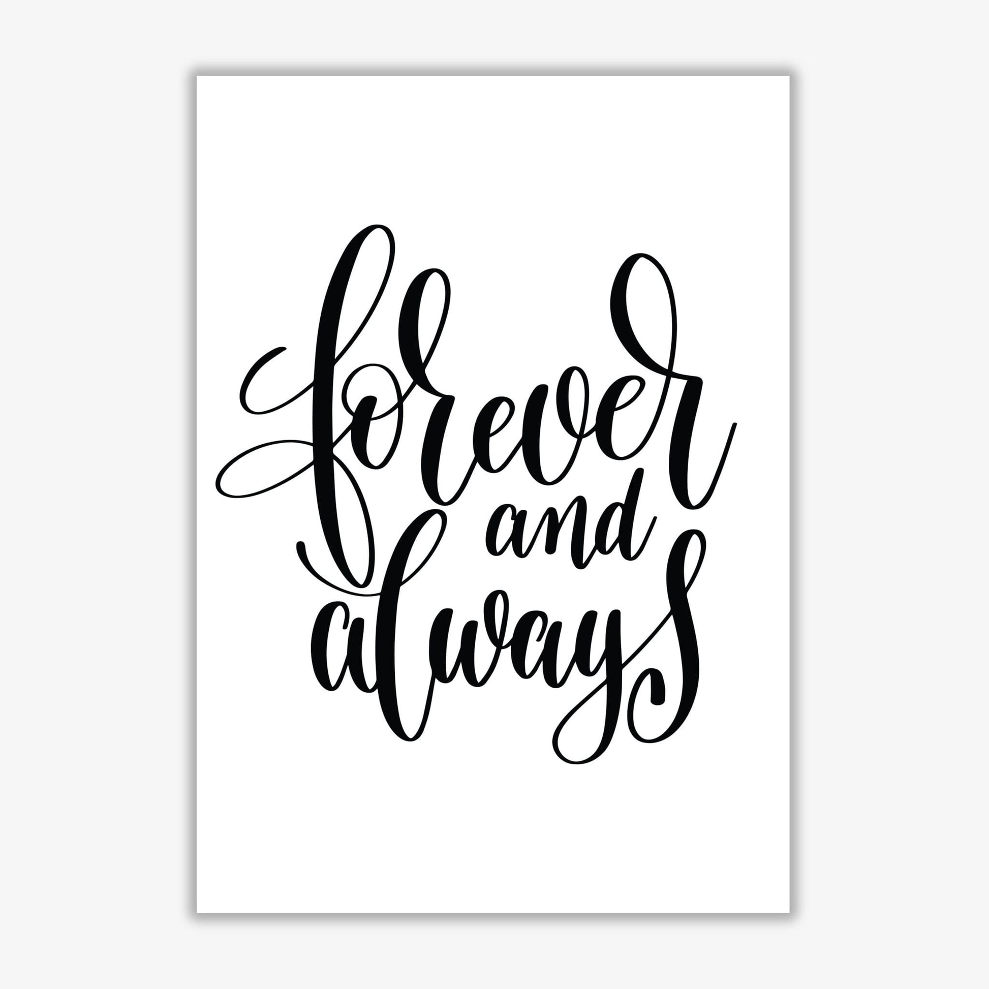 Forever and always modern fine art print, framed typography wall art