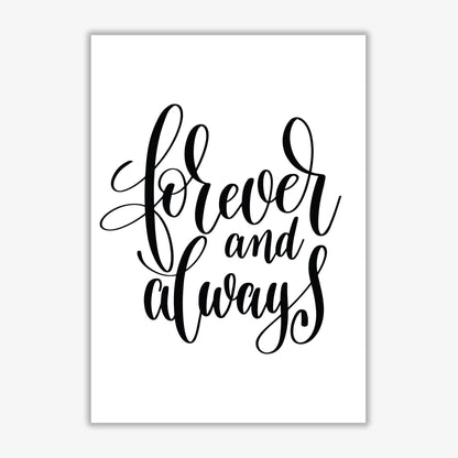 Forever and always modern fine art print, framed typography wall art