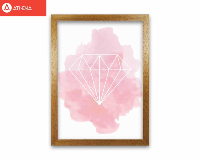 Geo diamond pink watercolour modern fine art print