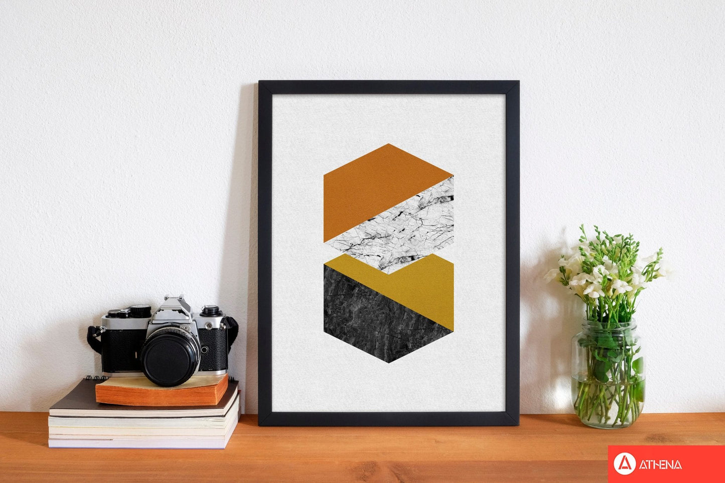 Geometric hexagons fine art print by orara studio
