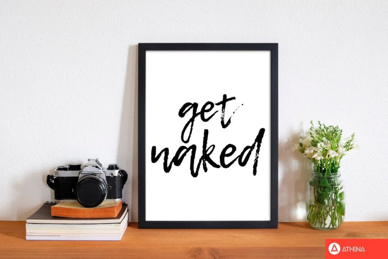 Get naked, bathroom modern fine art print, framed bathroom wall art