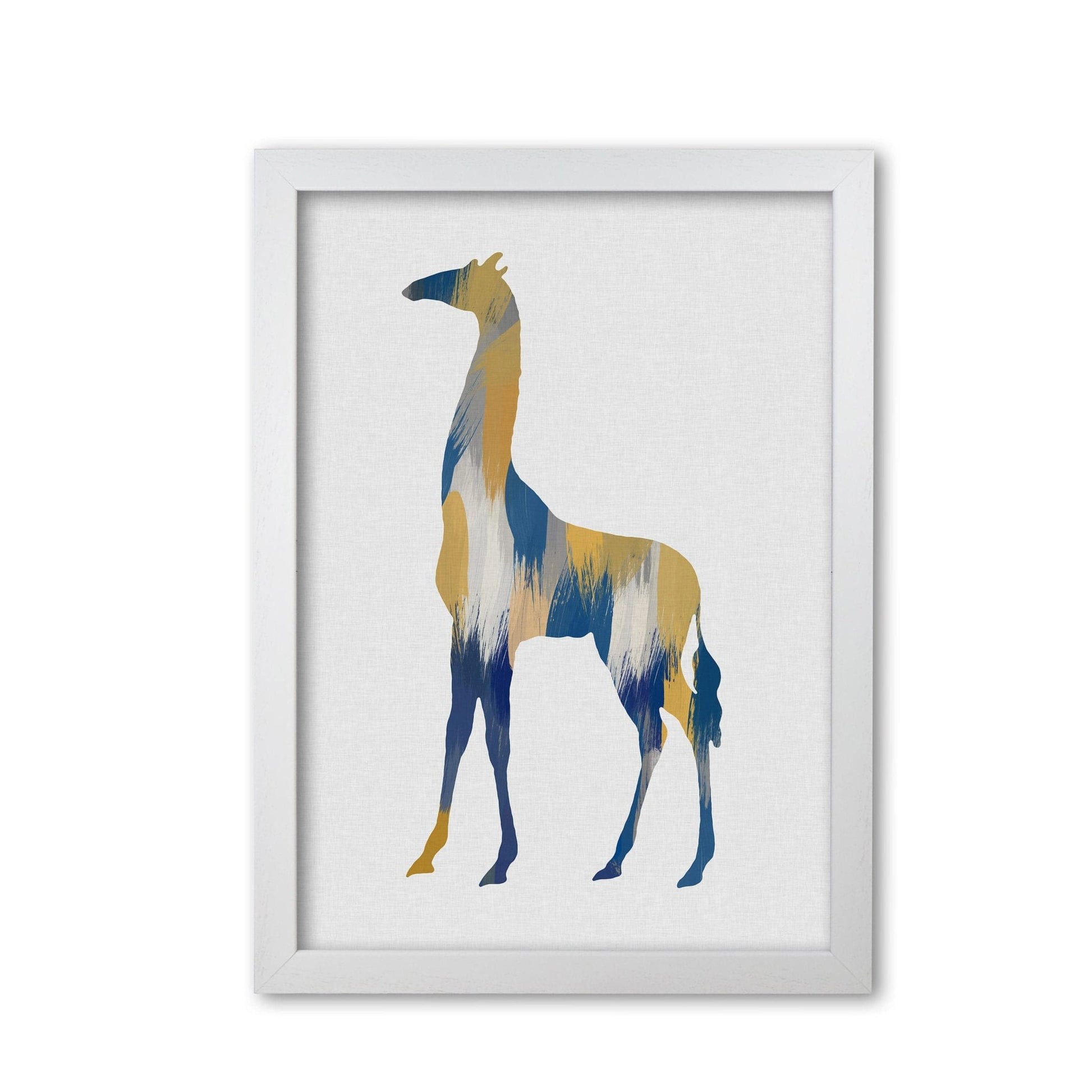 Giraffe blue &#038; yellow fine art print by orara studio