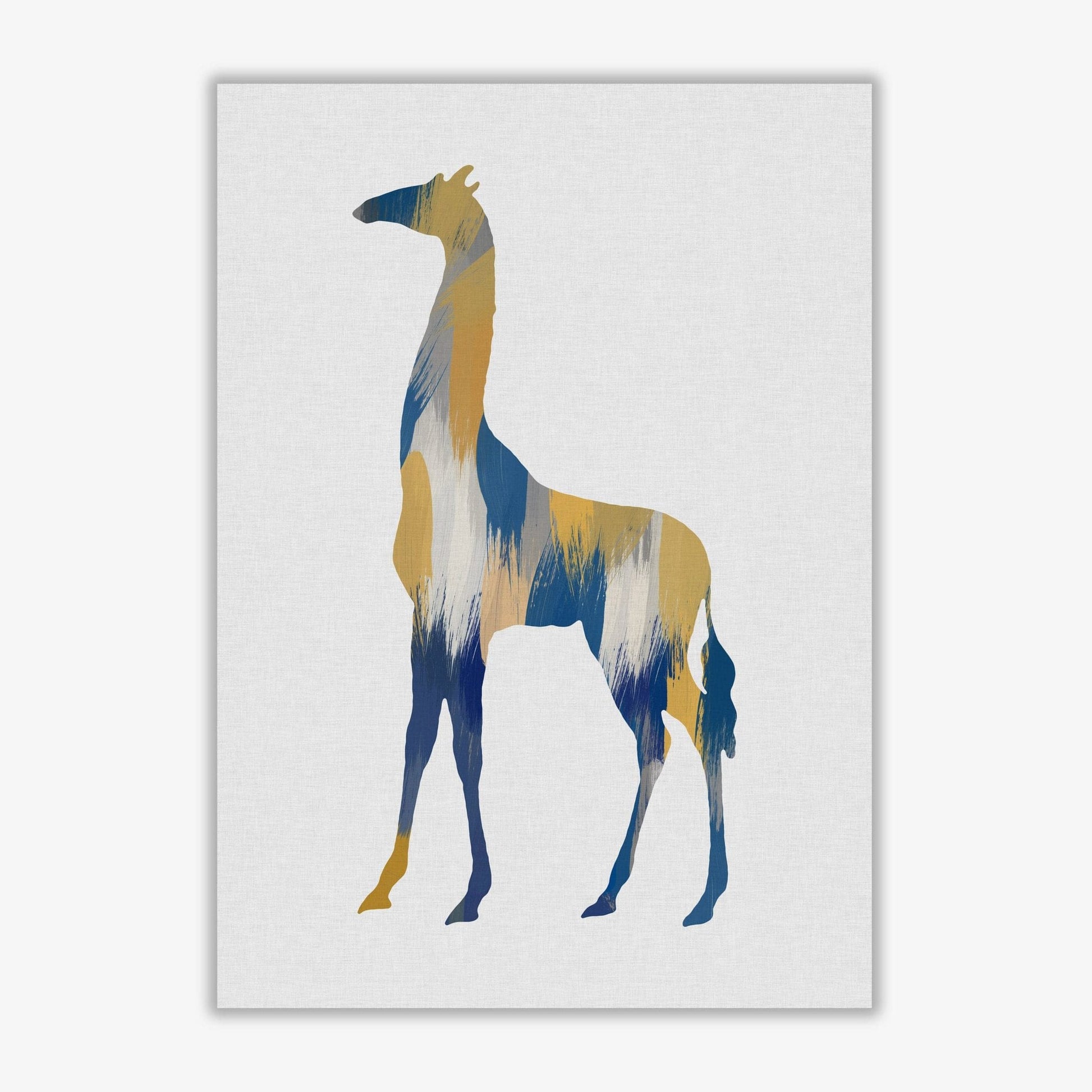 Giraffe blue &#038; yellow fine art print by orara studio