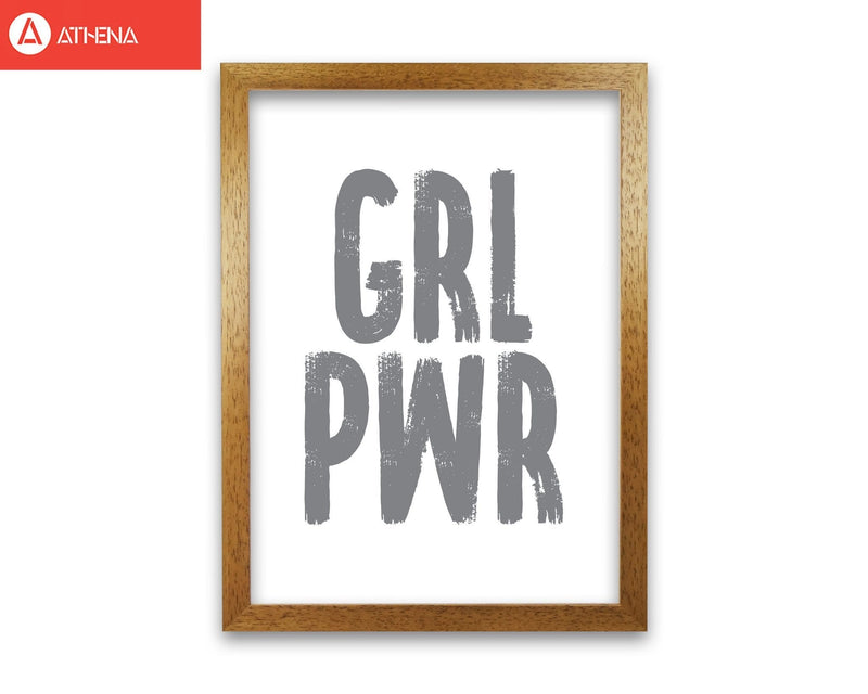 Girl power grey modern fine art print, framed typography wall art
