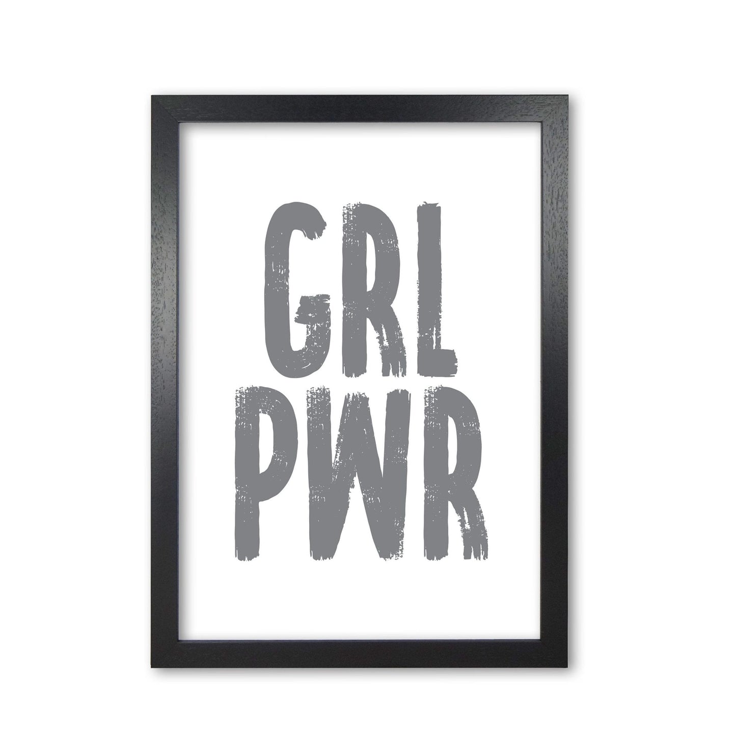 Girl power grey modern fine art print, framed typography wall art