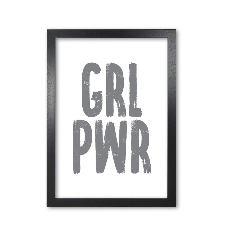Girl power grey modern fine art print, framed typography wall art