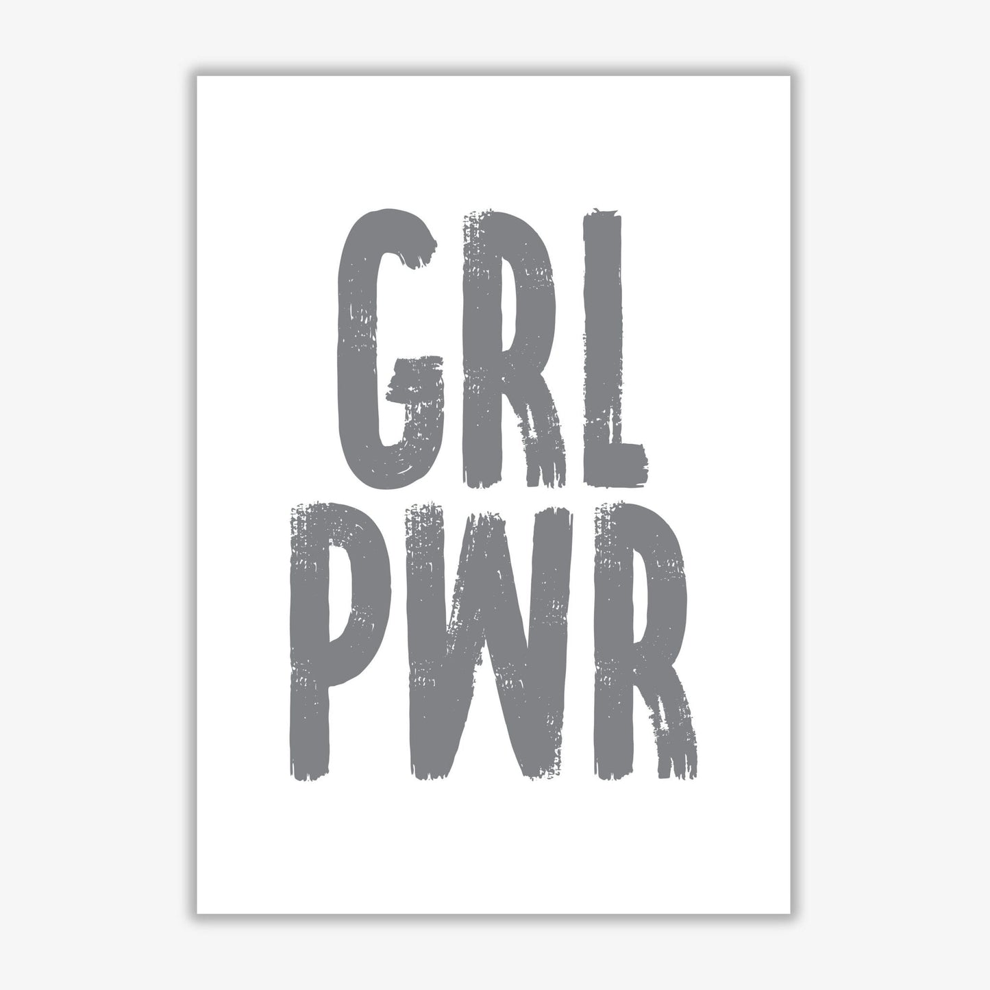 Girl power grey modern fine art print, framed typography wall art