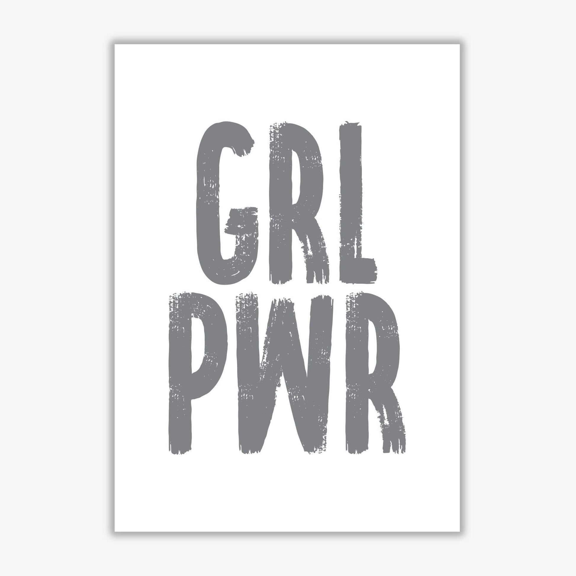 Girl power grey modern fine art print, framed typography wall art
