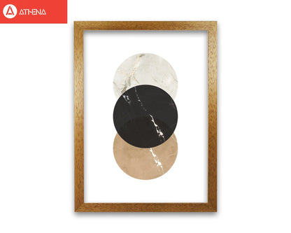 Gold, beige and black marble abstract circles modern fine art print