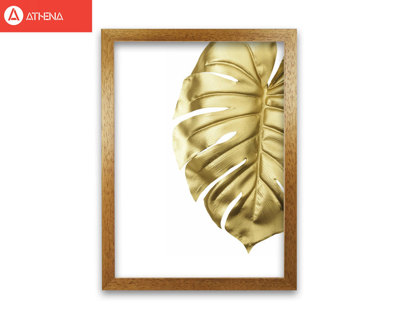 Gold monstera modern fine art print, framed botanical &