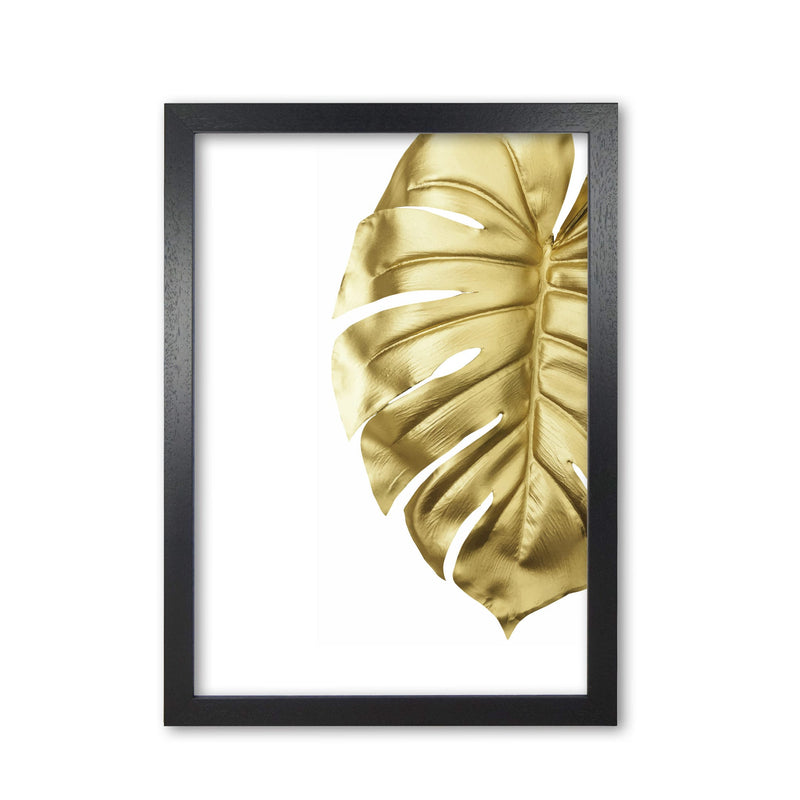 Gold monstera modern fine art print, framed botanical &