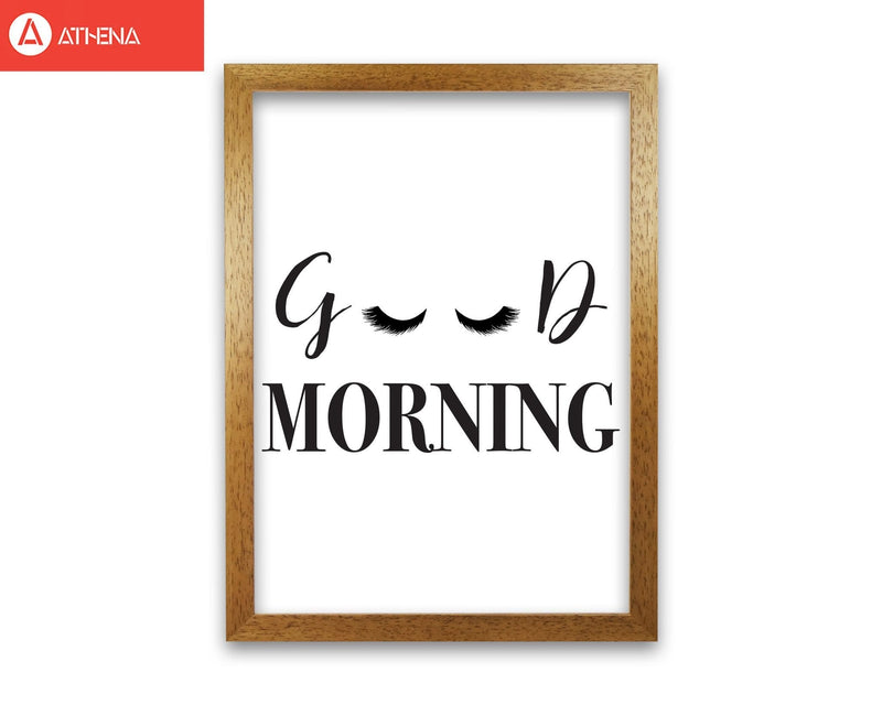 Good morning lashes modern fine art print, framed typography wall art