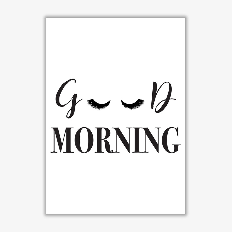 Good morning lashes modern fine art print, framed typography wall art