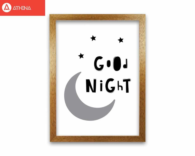 Good night moon modern fine art print, framed childrens nursey wall art poster