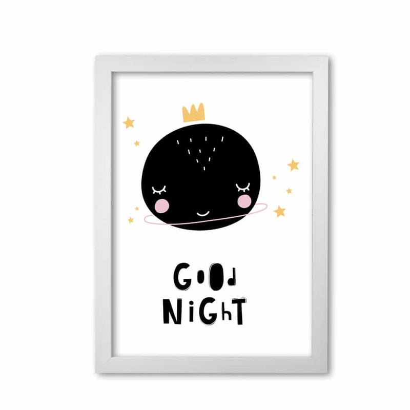 Good night planet modern fine art print, framed childrens nursey wall art poster