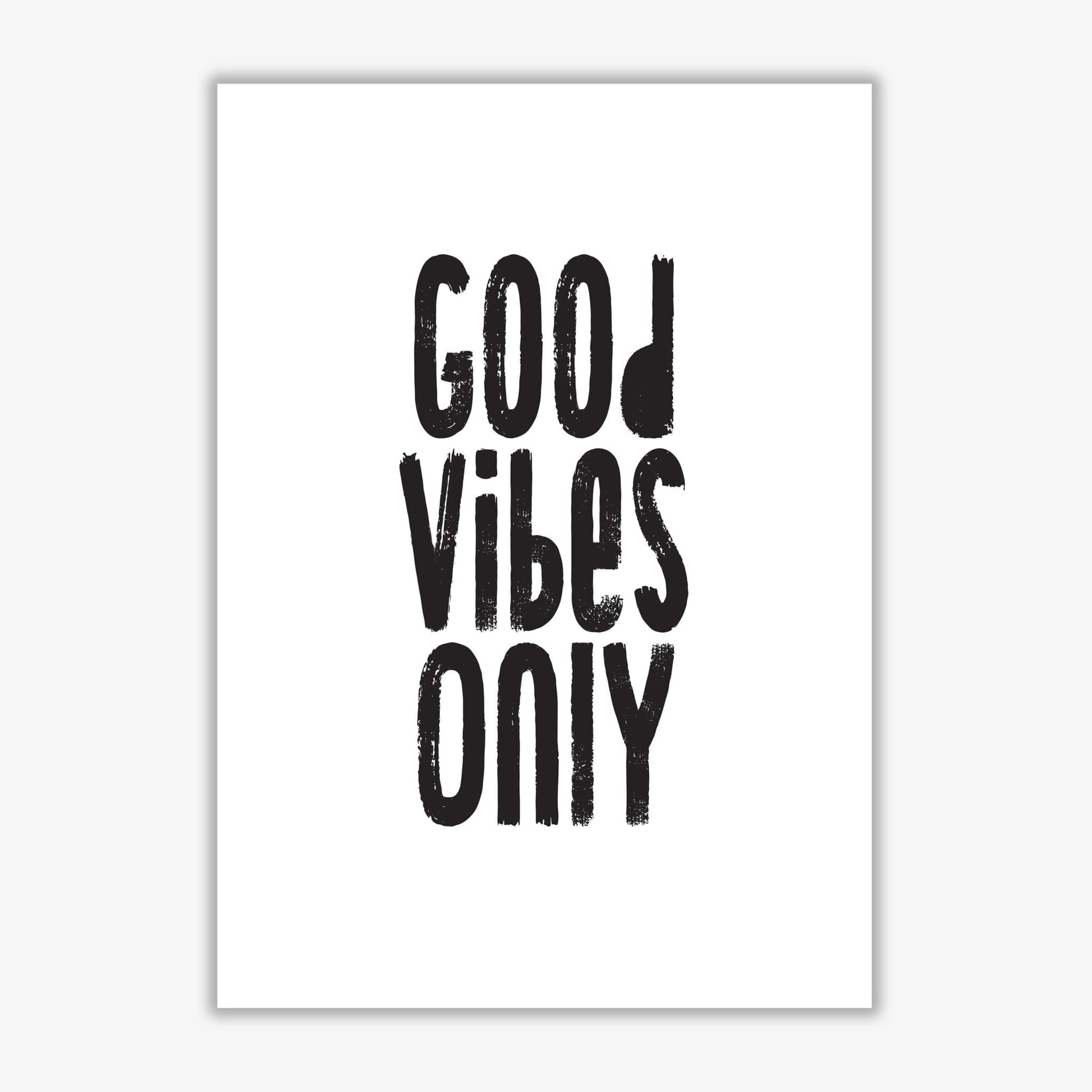 Good vibes only modern fine art print, framed typography wall art