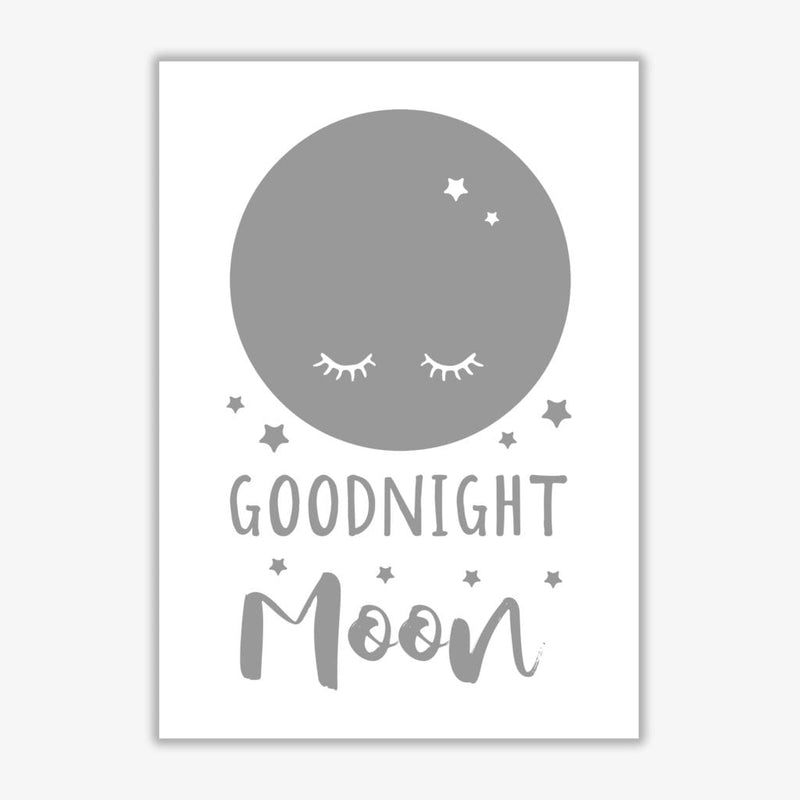 Goodnight moon grey modern fine art print, framed childrens nursey wall art poster