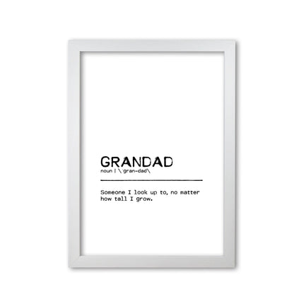 Grandad tall definition quote fine art print by orara studio