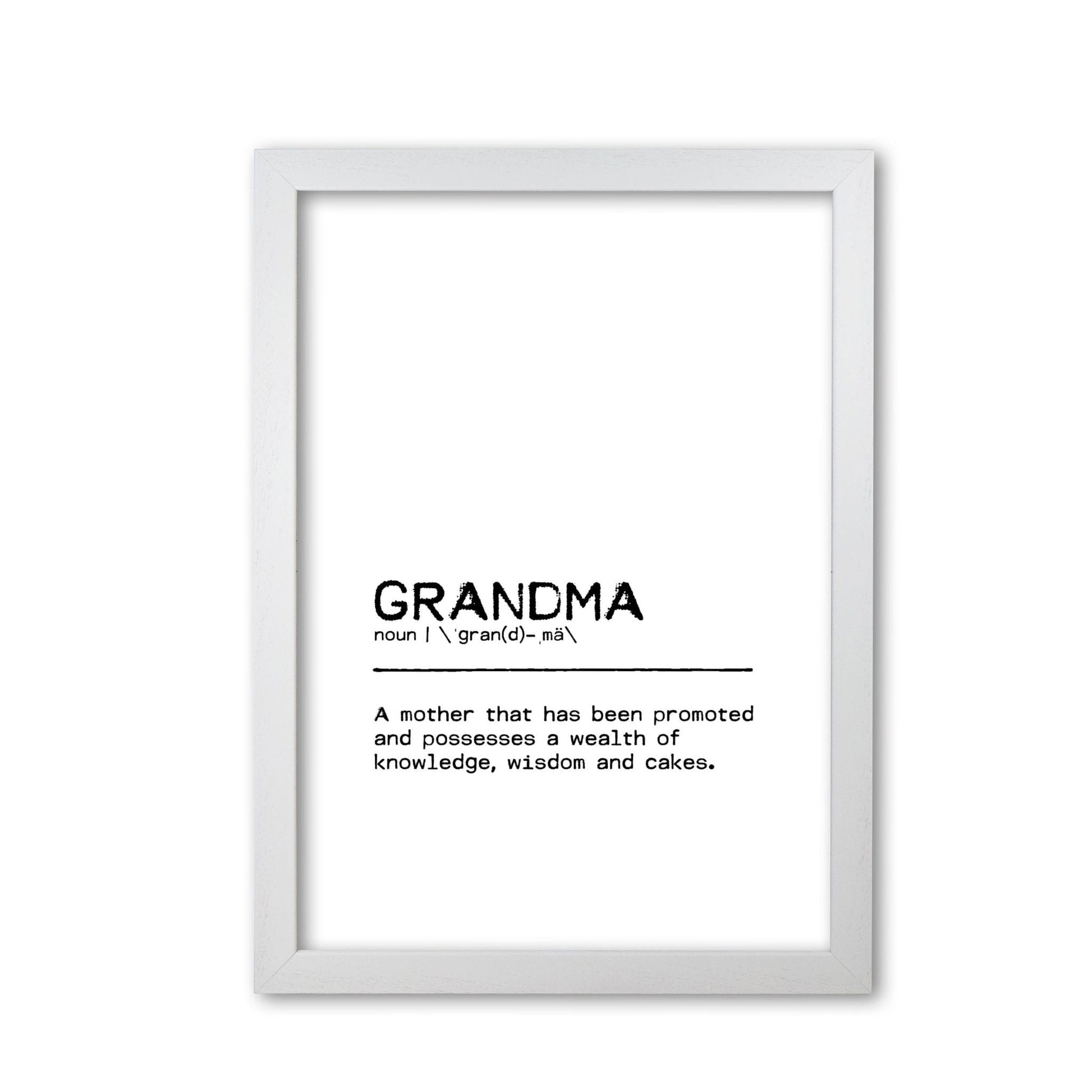 Grandma knowledge definition quote fine art print by orara studio