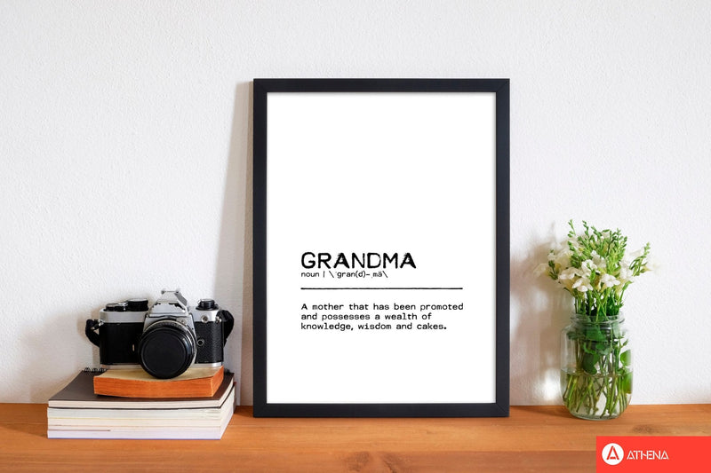 Grandma knowledge definition quote fine art print by orara studio