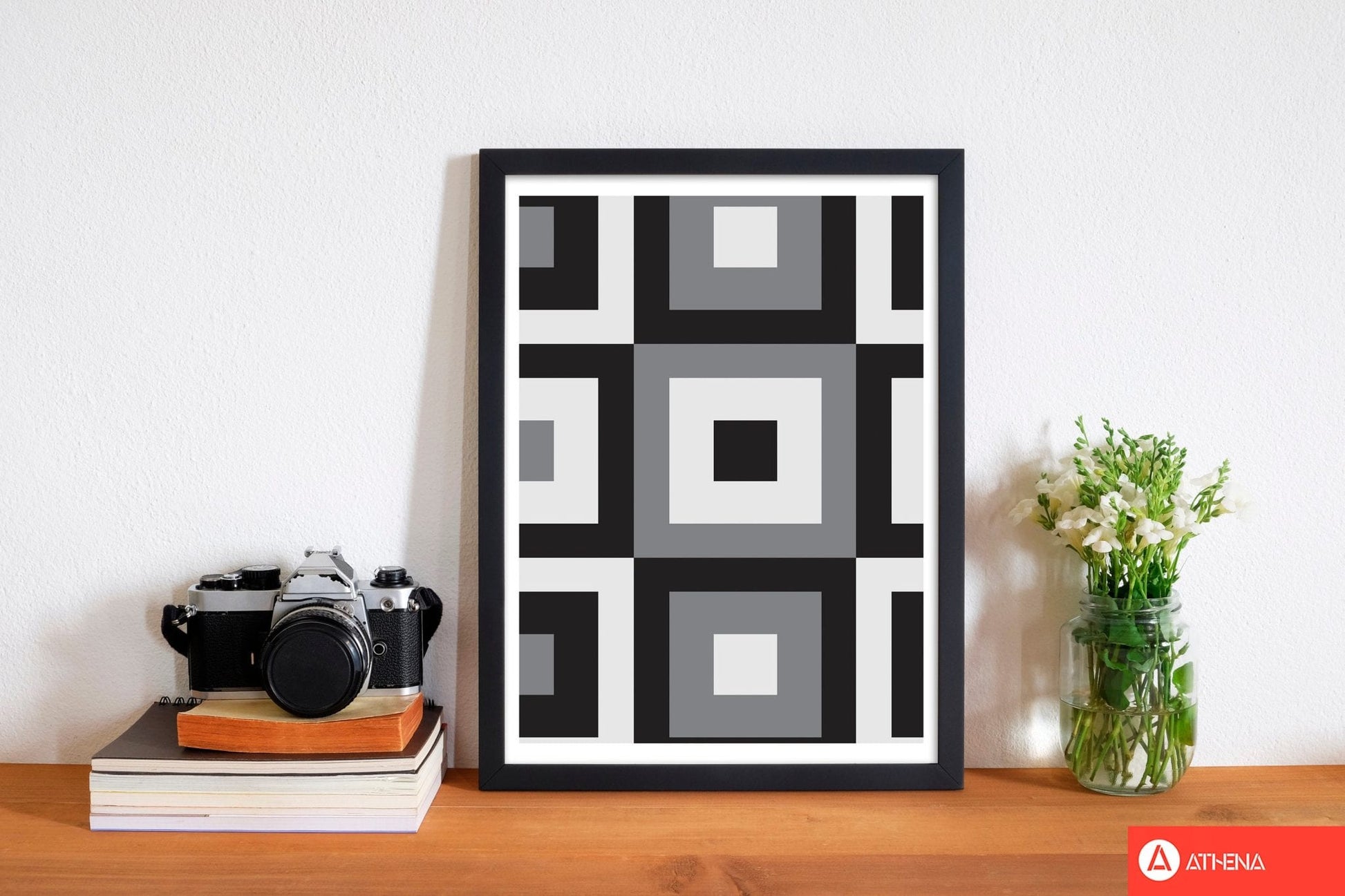 Grey abstract patterns 1 modern fine art print