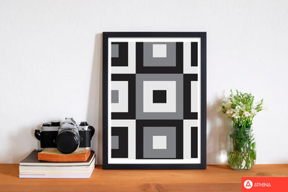 Grey abstract patterns 1 modern fine art print