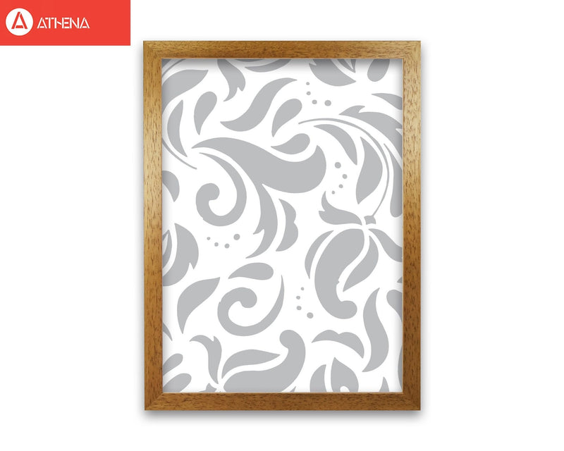 Grey floral pattern modern fine art print