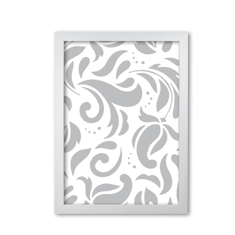Grey floral pattern modern fine art print