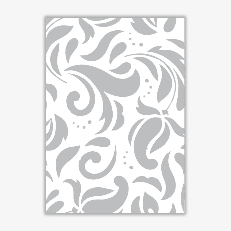 Grey floral pattern modern fine art print