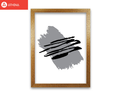 Grey jaggered paint brush abstract modern fine art print