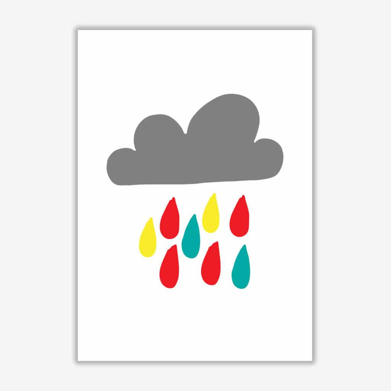 Grey rain cloud modern fine art print, framed childrens nursey wall art poster