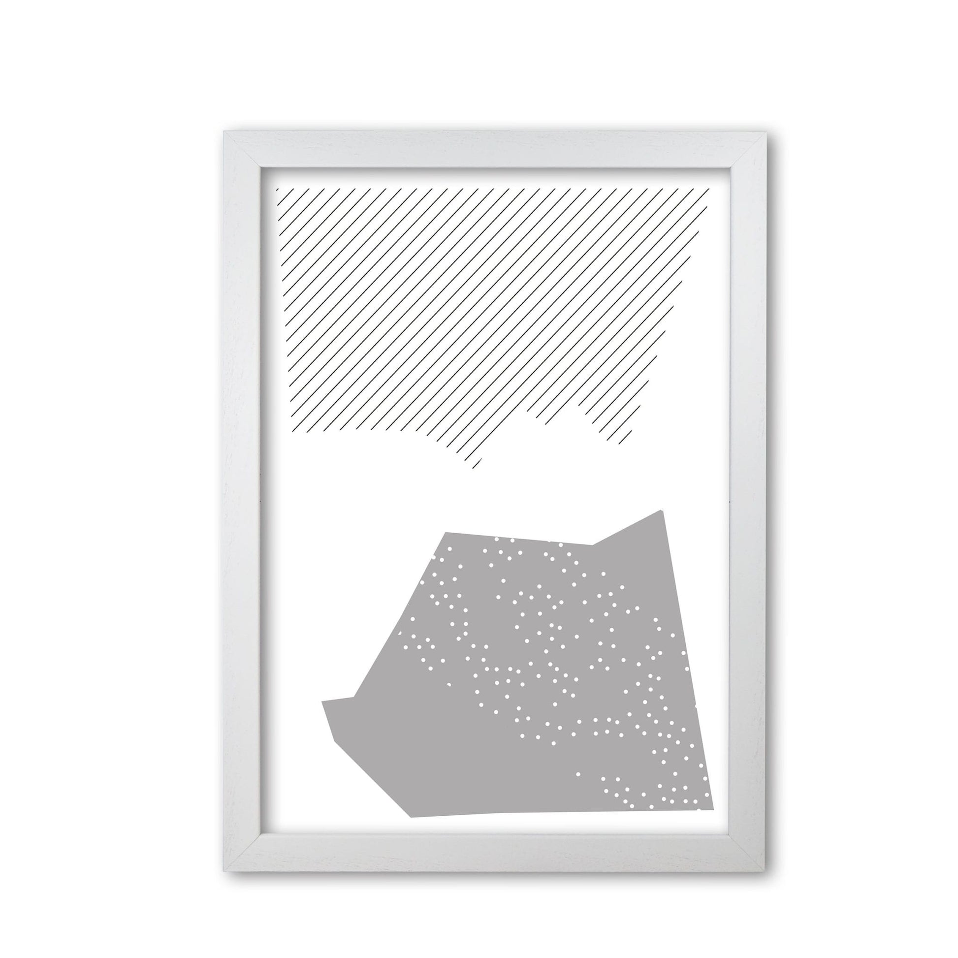 Grey top and bottom abstract modern fine art print