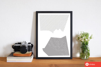 Grey top and bottom abstract modern fine art print