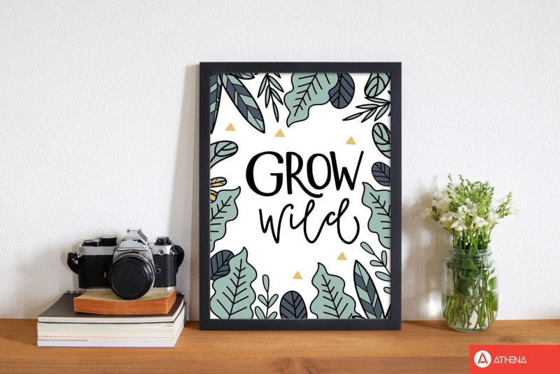 Grow wild floral modern fine art print, framed kitchen wall art