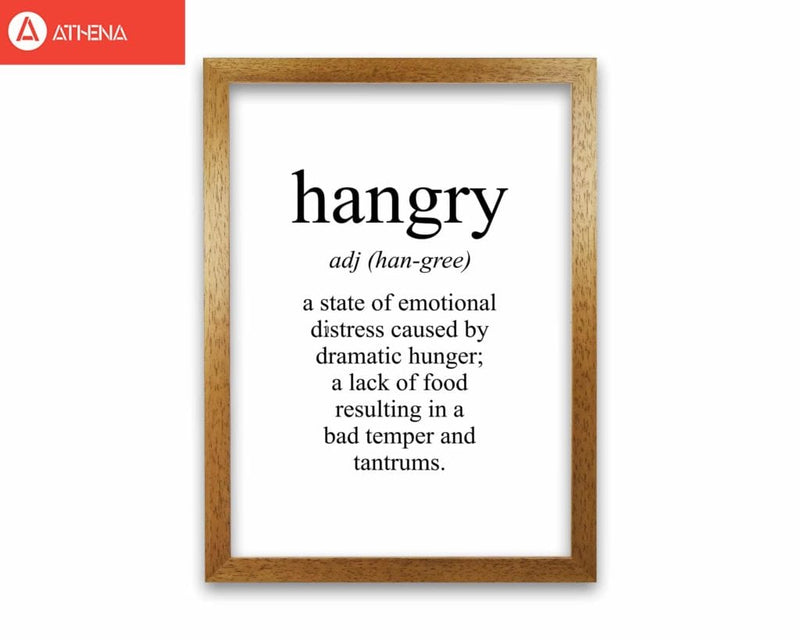 Hangry modern fine art print, framed kitchen wall art