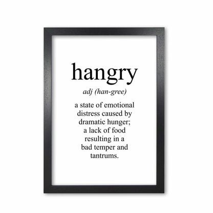 Hangry modern fine art print, framed kitchen wall art