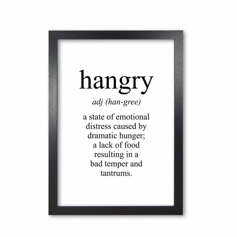Hangry modern fine art print, framed kitchen wall art