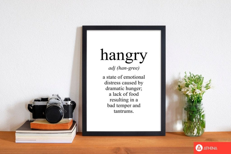 Hangry modern fine art print, framed kitchen wall art