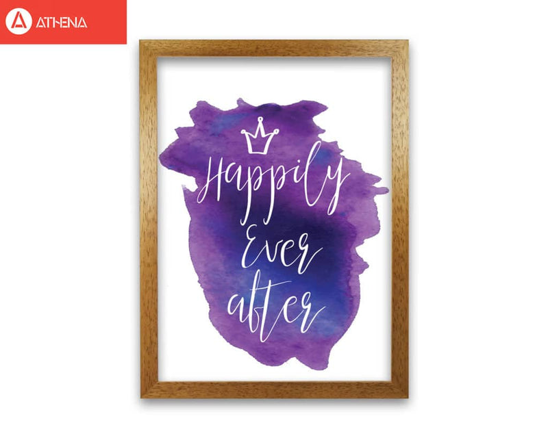 Happily ever after purple watercolour modern fine art print