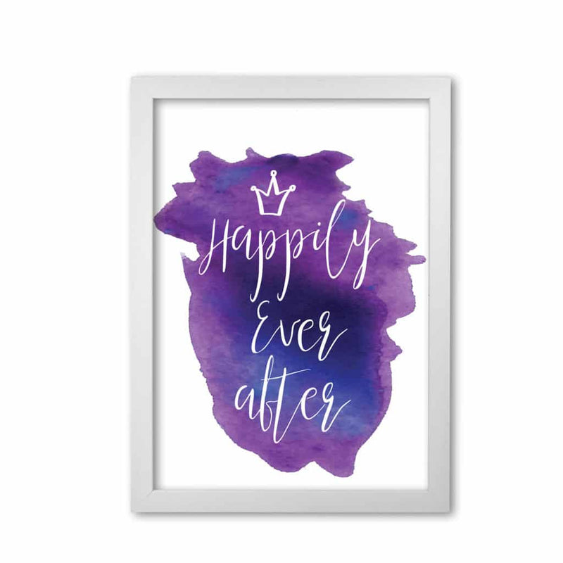 Happily ever after purple watercolour modern fine art print