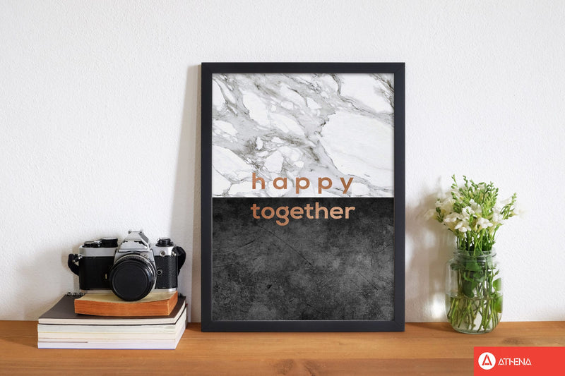 Happy together copper quote fine art print by orara studio