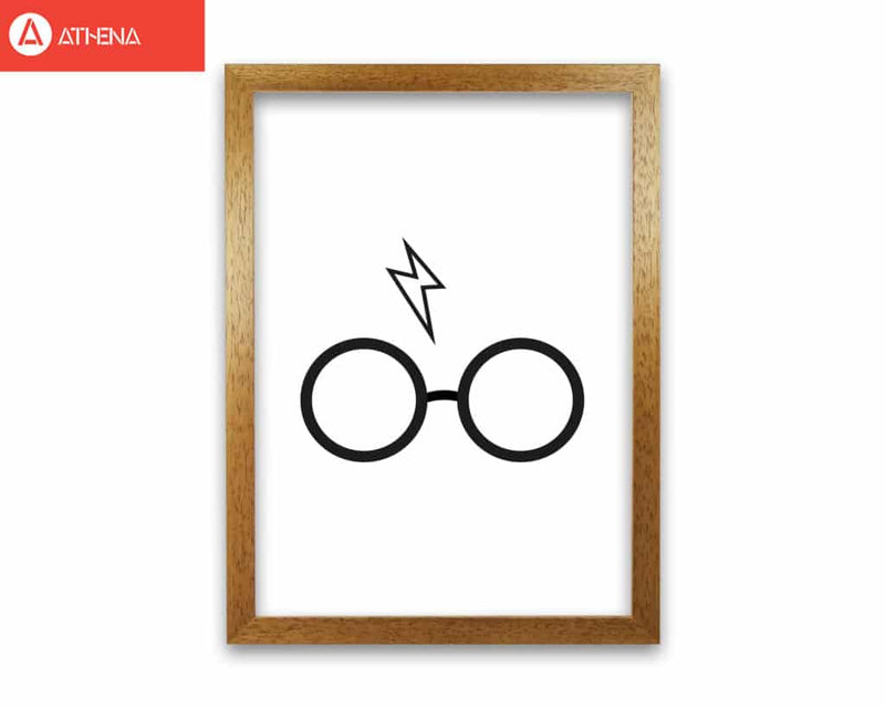 Harry potter glasses and scar modern fine art print, framed childrens nursey wall art poster