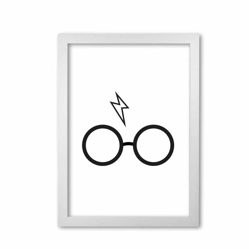 Harry potter glasses and scar modern fine art print, framed childrens nursey wall art poster