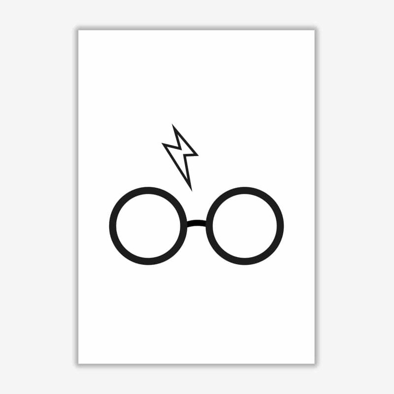 Harry potter glasses and scar modern fine art print, framed childrens nursey wall art poster
