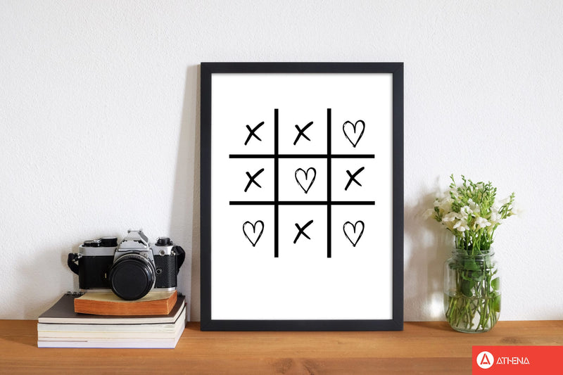 Hearts and crosses modern fine art print