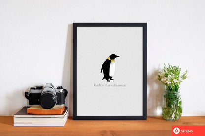 Hello handsome animal quote fine art print by orara studio