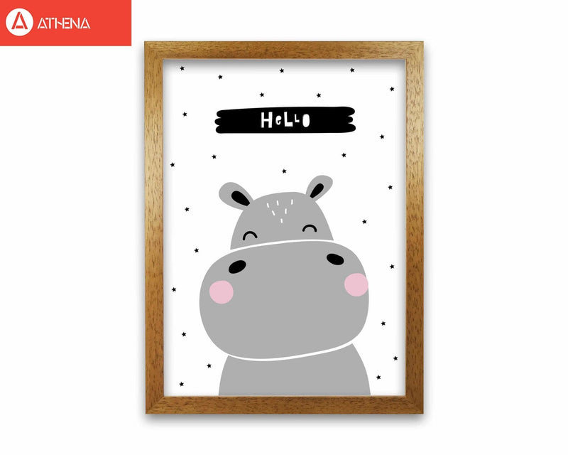 Hello hippo modern fine art print