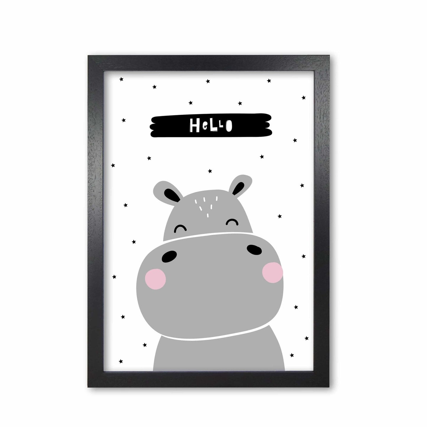 Hello hippo modern fine art print