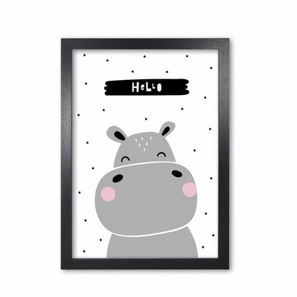 Hello hippo modern fine art print